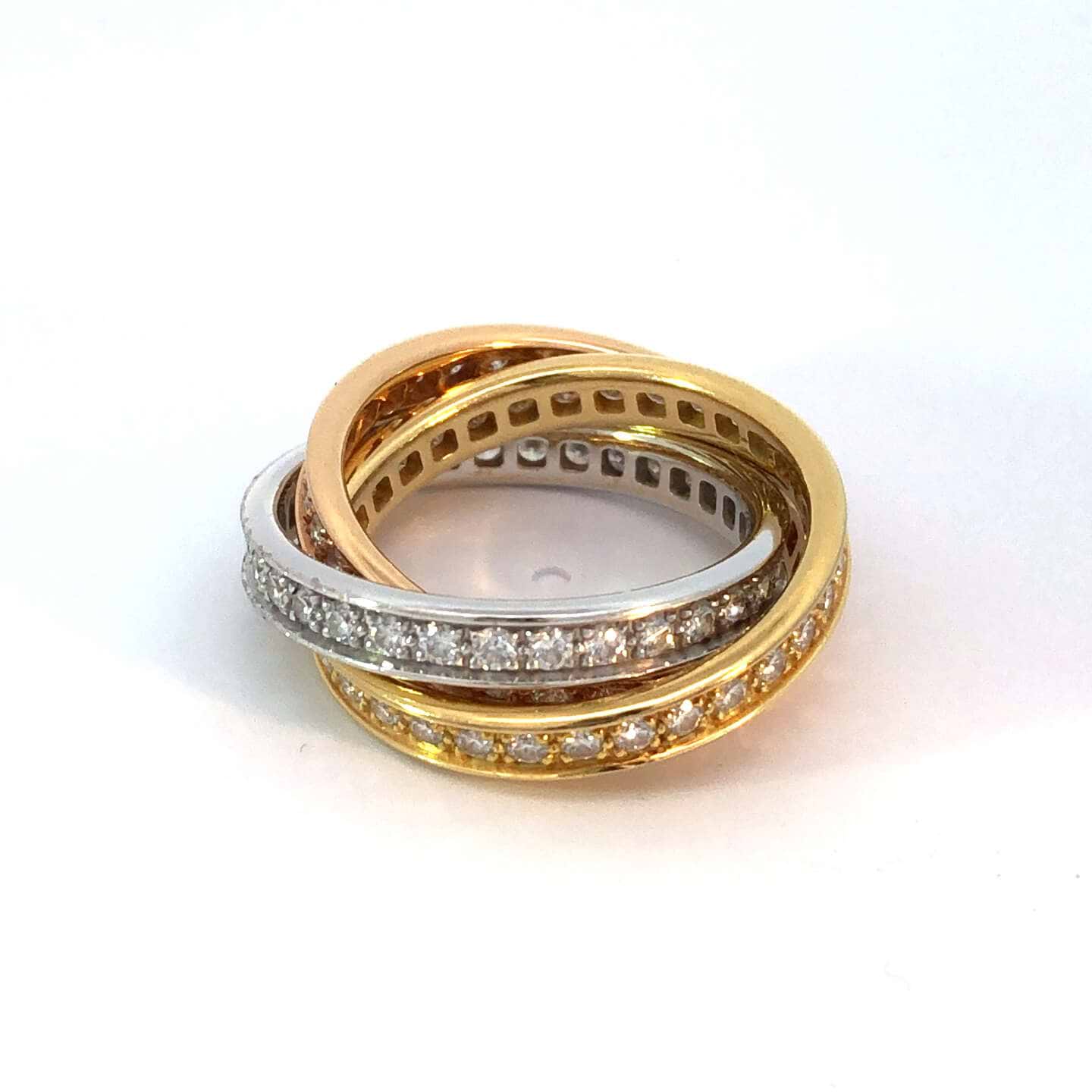 カルティエスリーバングルズ トリニティリング 750 53/約7号 ダイヤct記載なし D4075153 OH7388 総重量約9.44g